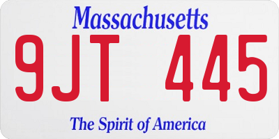 MA license plate 9JT445