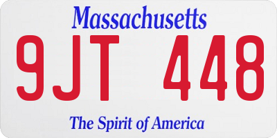 MA license plate 9JT448