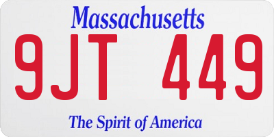 MA license plate 9JT449