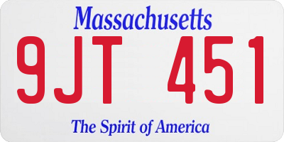 MA license plate 9JT451