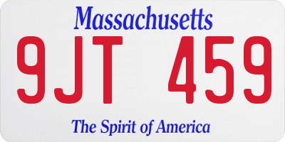 MA license plate 9JT459