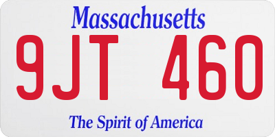 MA license plate 9JT460