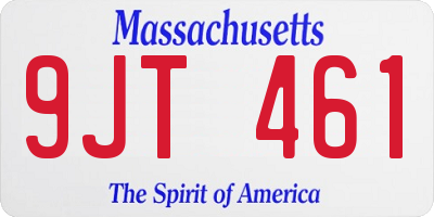 MA license plate 9JT461