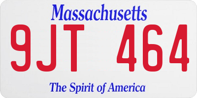 MA license plate 9JT464