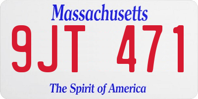 MA license plate 9JT471
