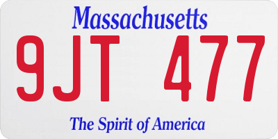 MA license plate 9JT477