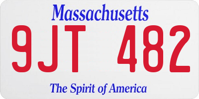 MA license plate 9JT482