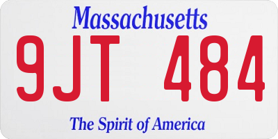MA license plate 9JT484