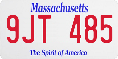 MA license plate 9JT485