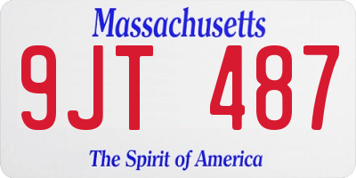 MA license plate 9JT487