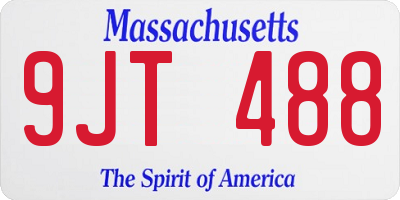 MA license plate 9JT488