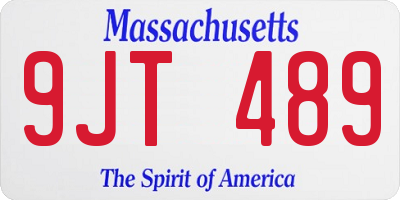 MA license plate 9JT489