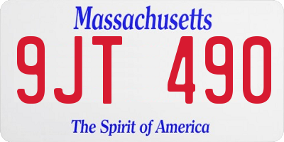MA license plate 9JT490