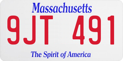 MA license plate 9JT491