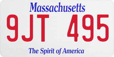 MA license plate 9JT495