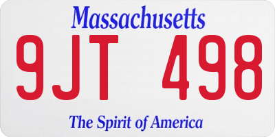 MA license plate 9JT498