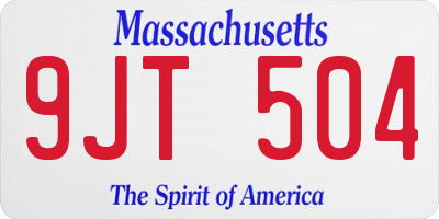 MA license plate 9JT504