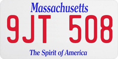 MA license plate 9JT508