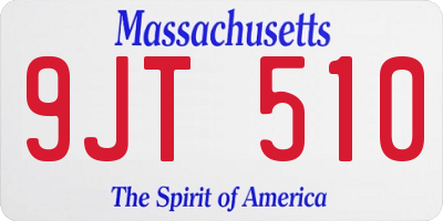 MA license plate 9JT510