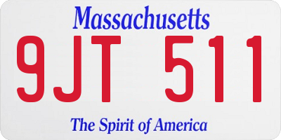 MA license plate 9JT511