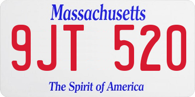 MA license plate 9JT520