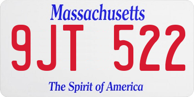 MA license plate 9JT522