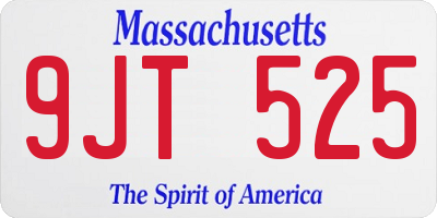 MA license plate 9JT525