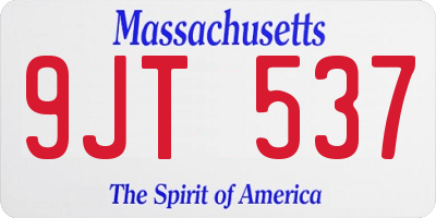 MA license plate 9JT537