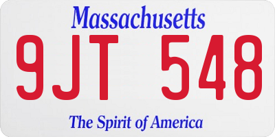 MA license plate 9JT548