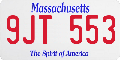 MA license plate 9JT553