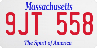MA license plate 9JT558