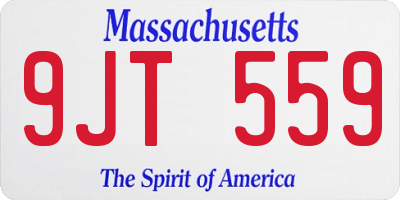 MA license plate 9JT559