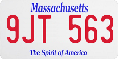 MA license plate 9JT563