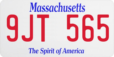 MA license plate 9JT565