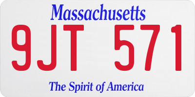 MA license plate 9JT571