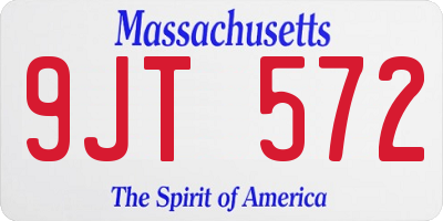 MA license plate 9JT572
