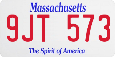 MA license plate 9JT573