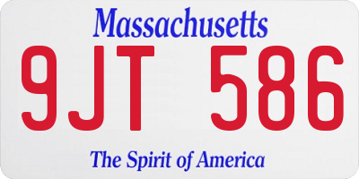 MA license plate 9JT586