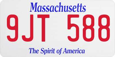 MA license plate 9JT588