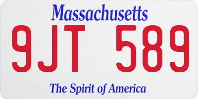 MA license plate 9JT589