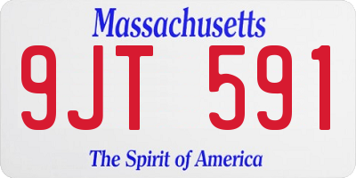 MA license plate 9JT591