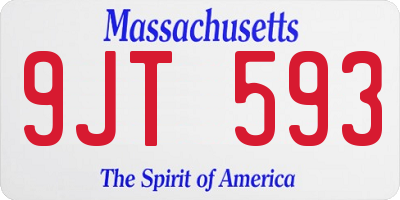 MA license plate 9JT593