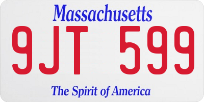 MA license plate 9JT599
