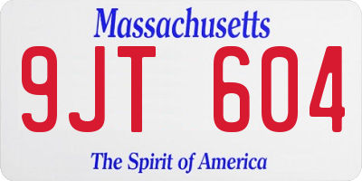 MA license plate 9JT604