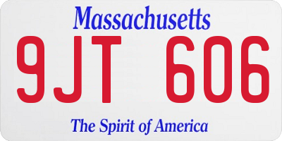 MA license plate 9JT606