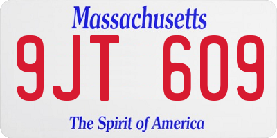 MA license plate 9JT609