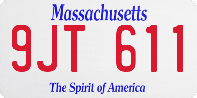 MA license plate 9JT611