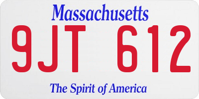 MA license plate 9JT612