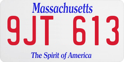 MA license plate 9JT613