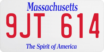 MA license plate 9JT614